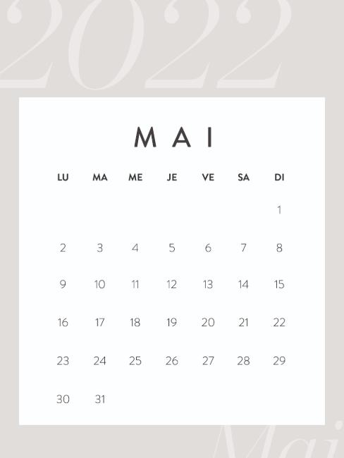 calendrier mai 2022 à télécharger
