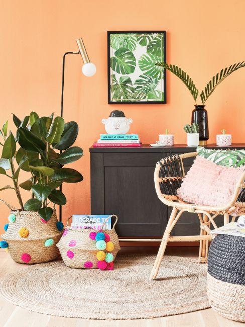 salon cubain orange avec