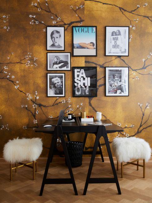 salon papier peint asiatique