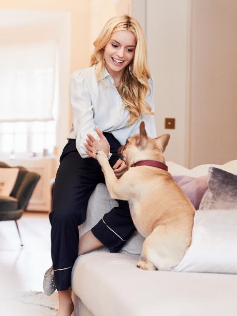 delia lachance avec son chien