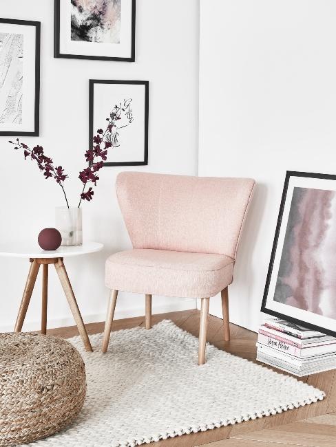 pouf DIY dans une chambre romantique