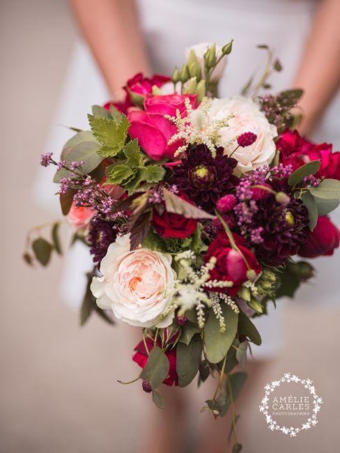 bouquet rouge et bordeaux