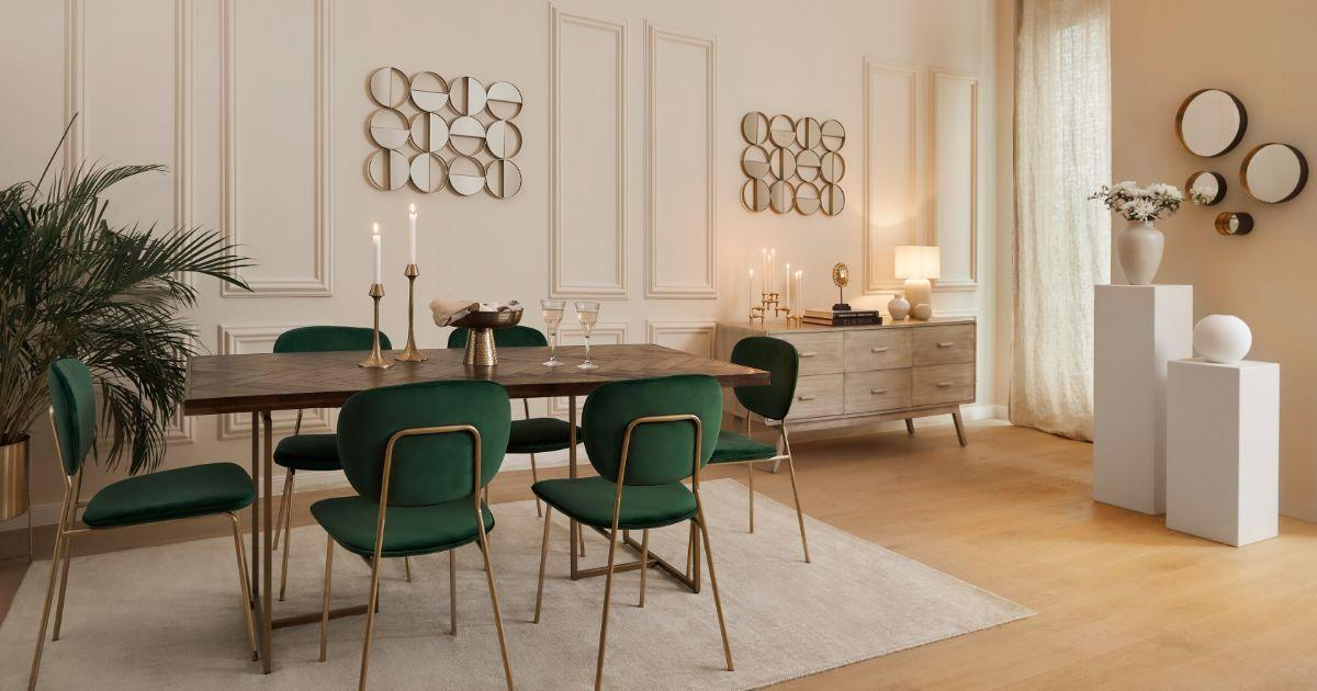 plante chaises vert anglais doré table commode