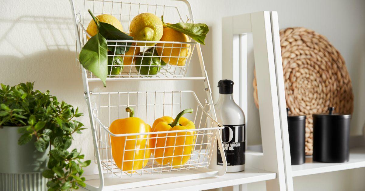 Rangement poivrons jaunes citrons