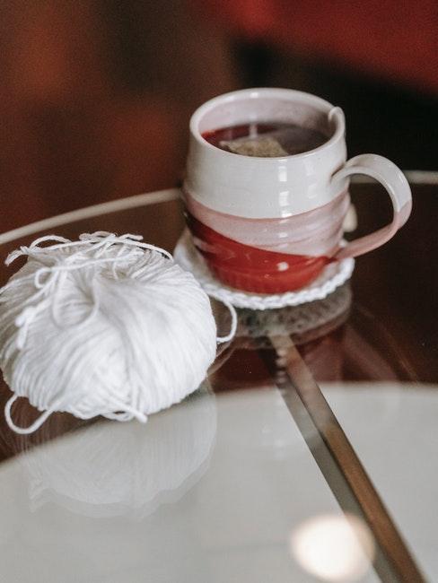 dessous de verre personnalisé tricoté