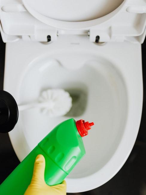 nettoyer toilettes avec détergents diy