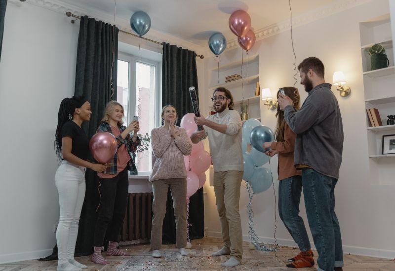 gender reveal dans salon