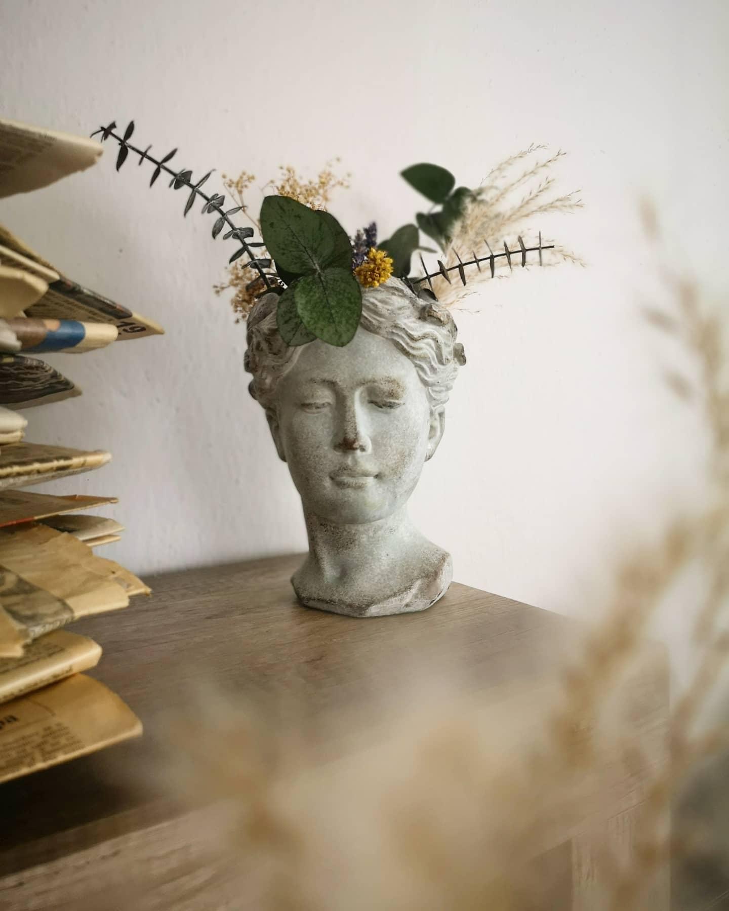 cache-pot, vase, tête de femme