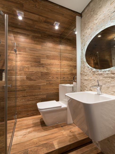 toilette bois et pierres