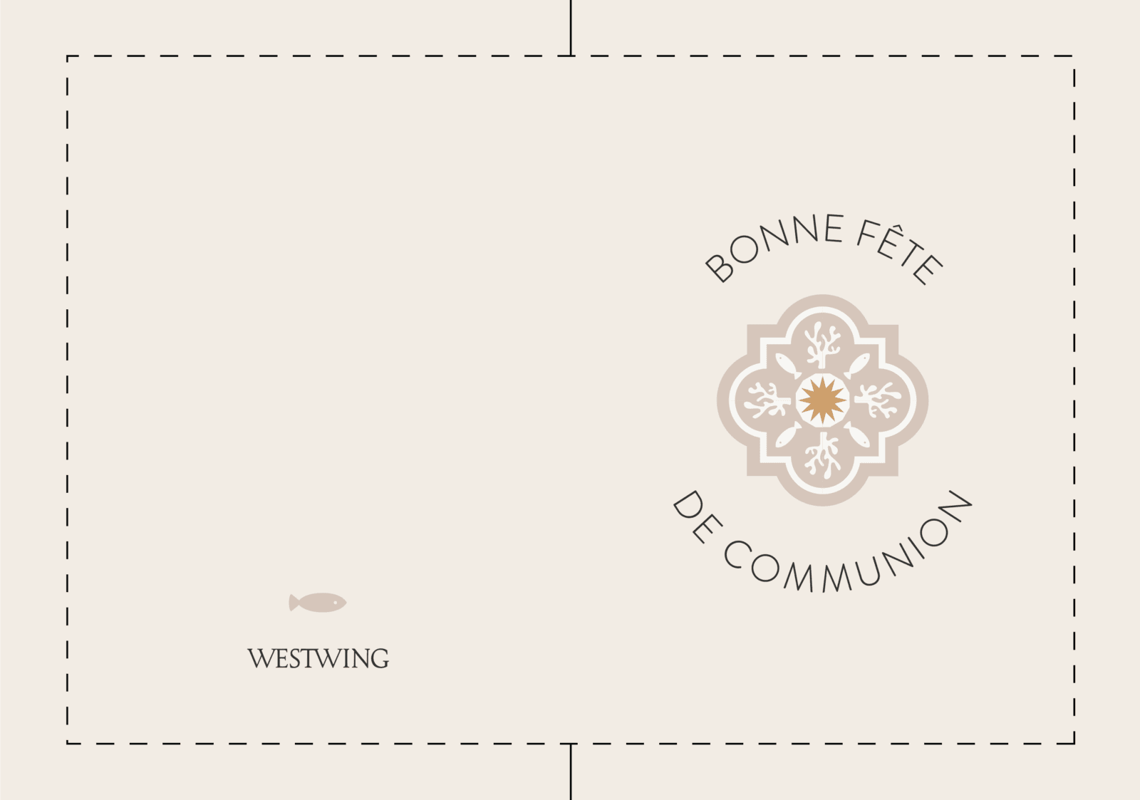 carte de communion avec fleur