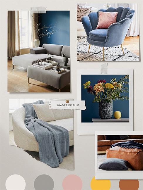 palette, couleurs qui vont avec le bleu