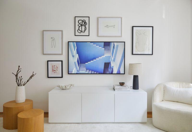 tableaux, dessins d'un seul trait encadrés