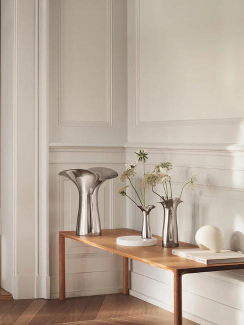 Vase en acier chromé Georg Jensen