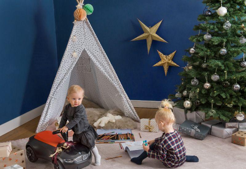 cadeau bébé, tipi, sapin de noel