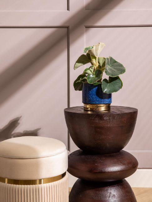 cadeau moins de 20 euros, cadeau moins de 15 euros, cache-pot bleu et doré, table d'appoint benno