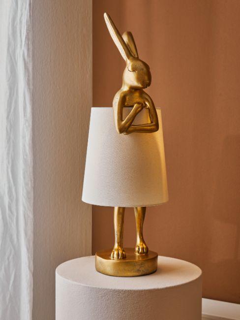 cadeau fille 8 ans, lampe lapin blanche et dorée