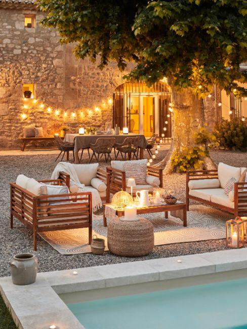 Mobilier de jardin, rotin, chaises, salon de jardin