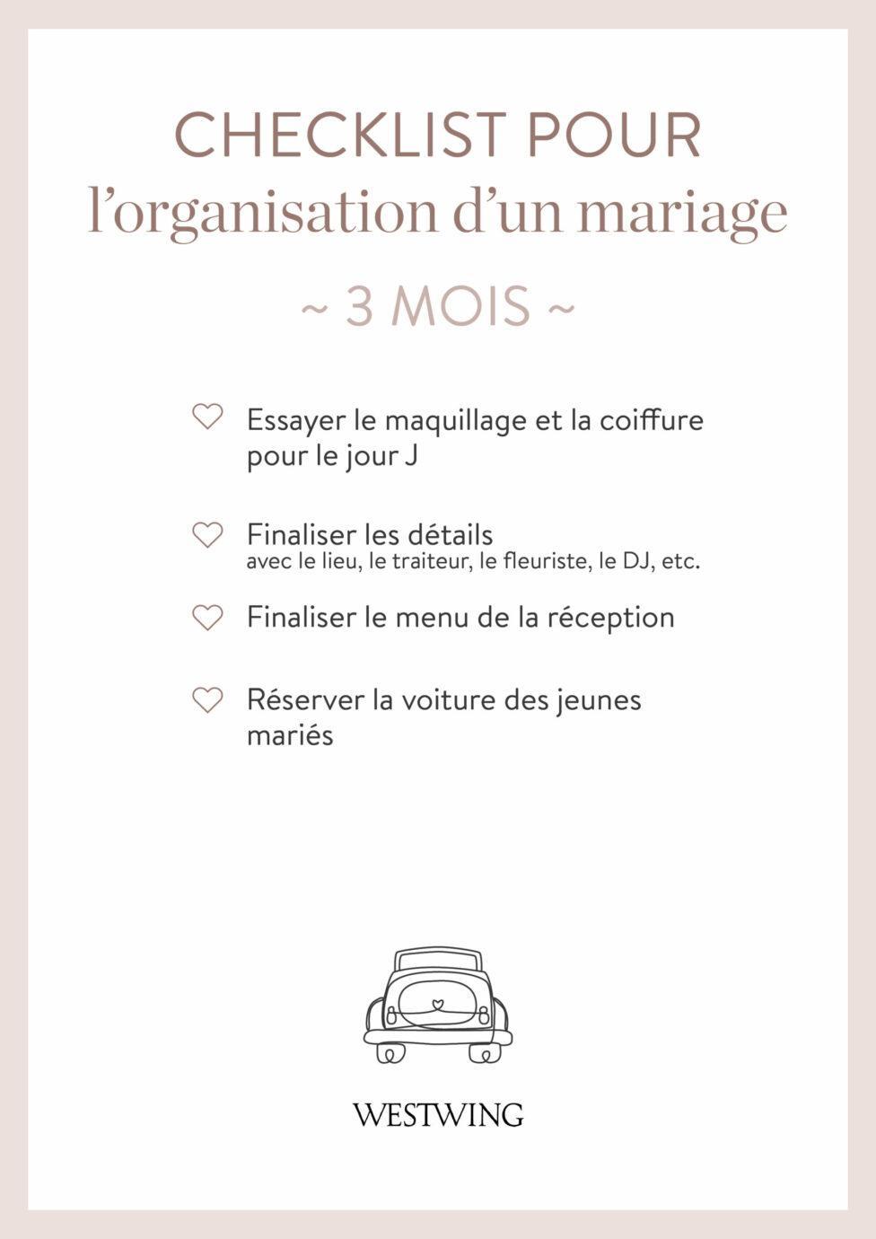 check-list, 3 mois avant