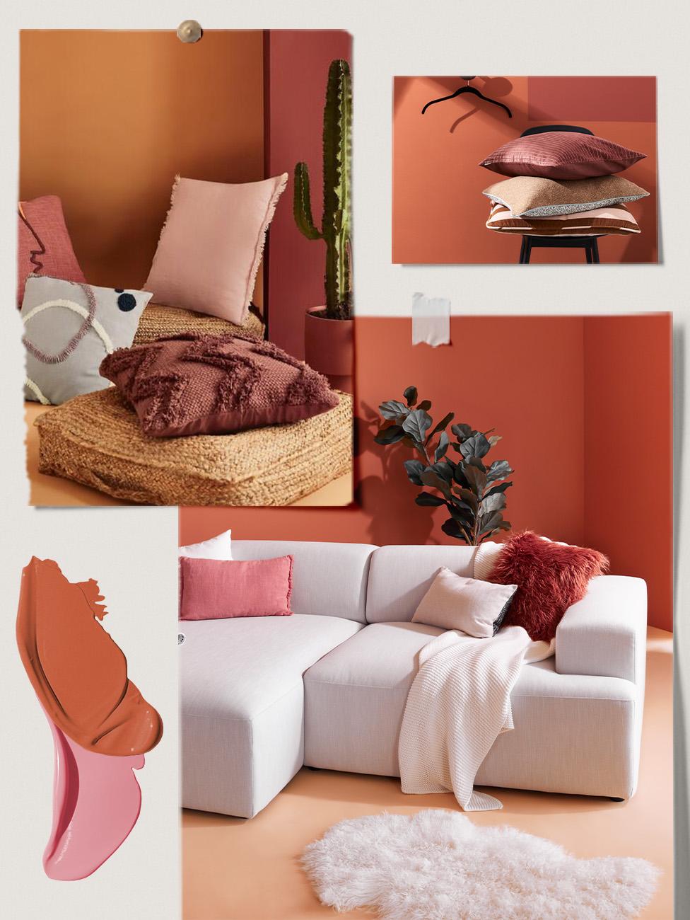 palette, moodboard, couleur terracotta et rose