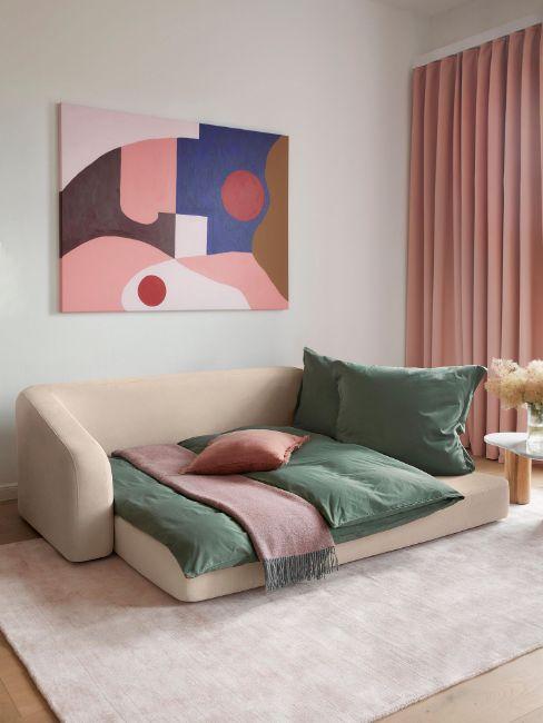 canapé convertible confortable, système BZ, ouvert