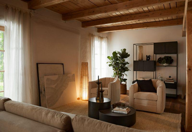 salon cosy, éclairage tamisé