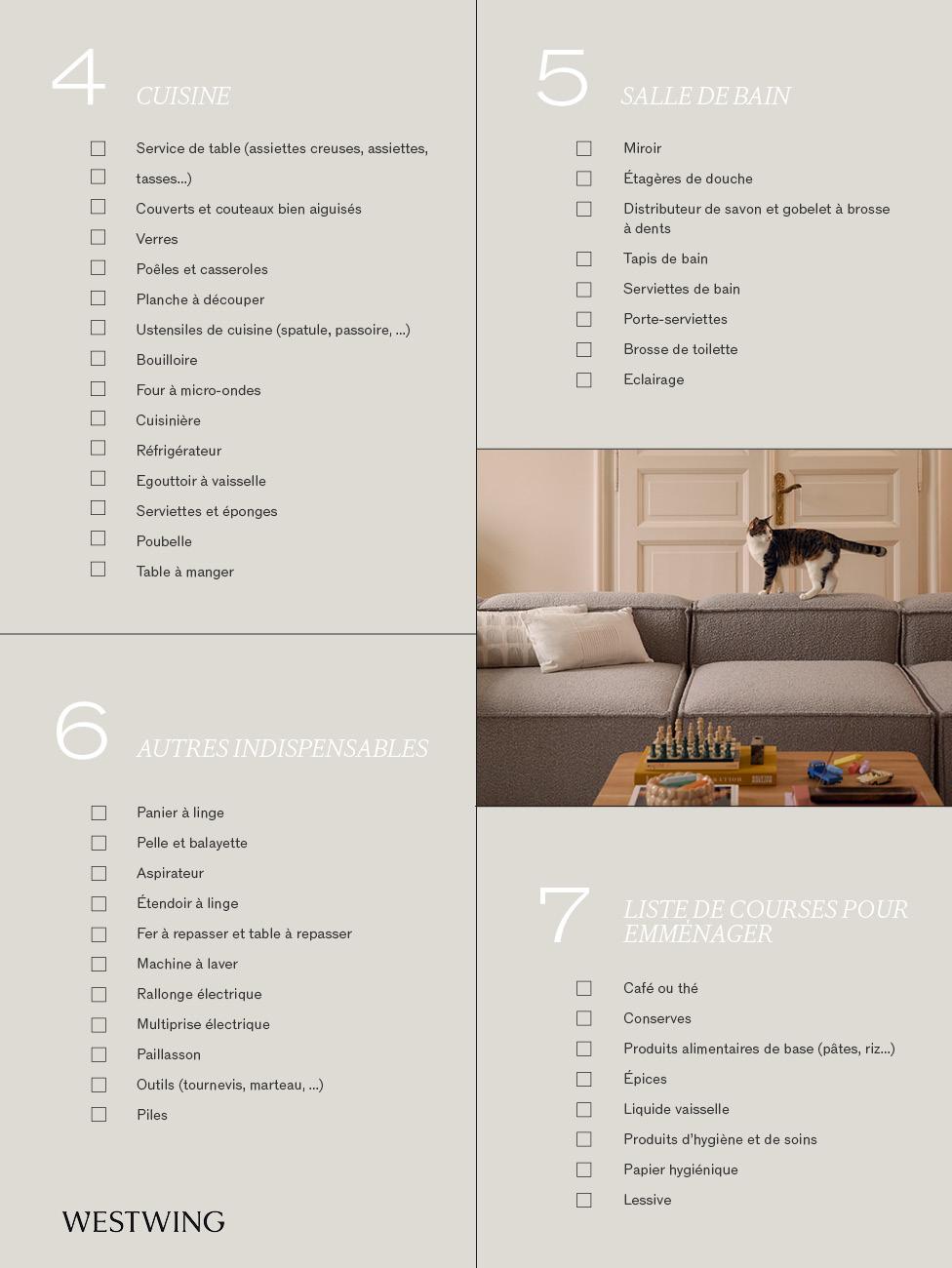 liste premier appartement, liste pour bureau cuisine salle de bain