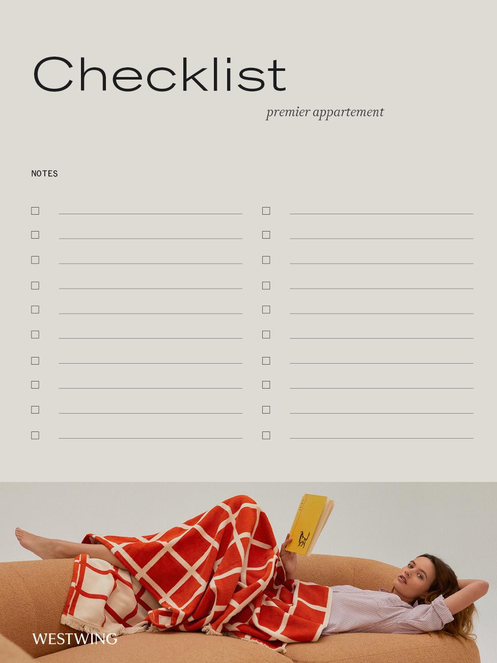 liste premier appartement, notes, check.list