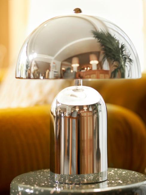 lampe champignon chromée, style années 70