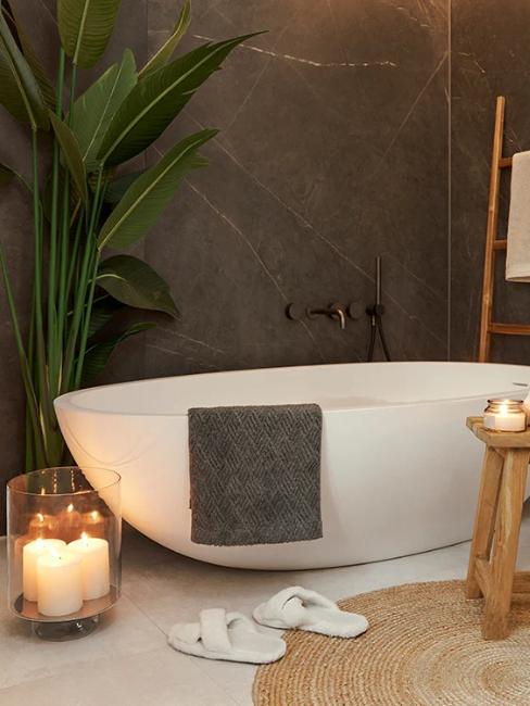 baignoire, spa à la maison, bougies