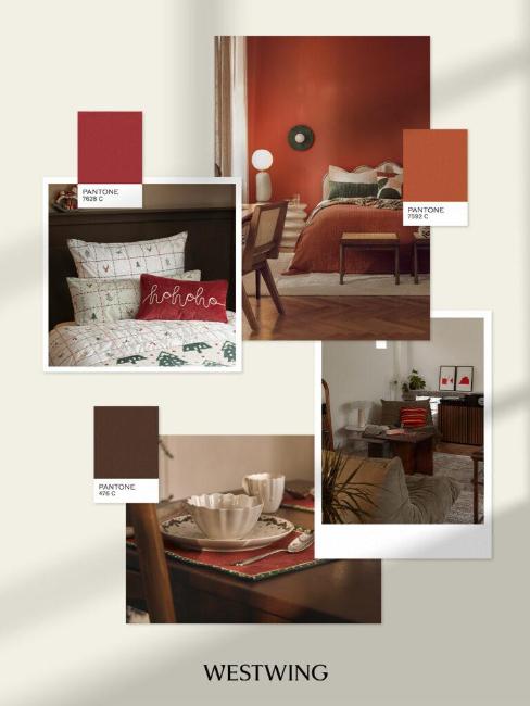 moodboard, couleur avec terracotta, rouge et marron