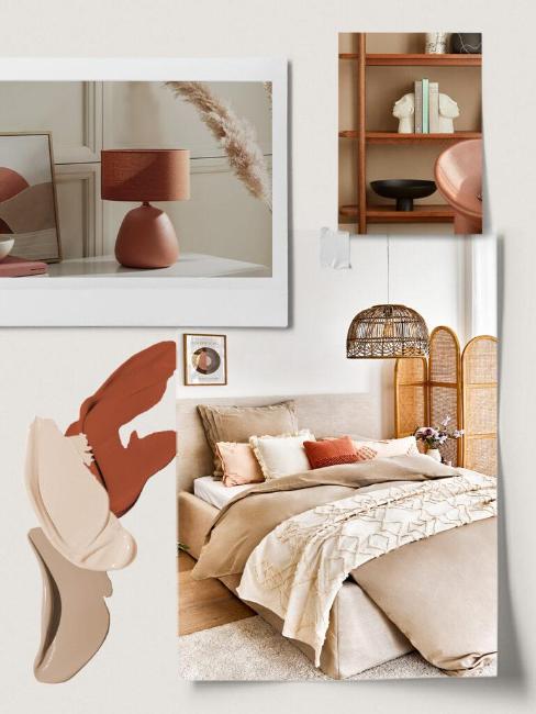 palette, moodboard, couleur terracotta et beige