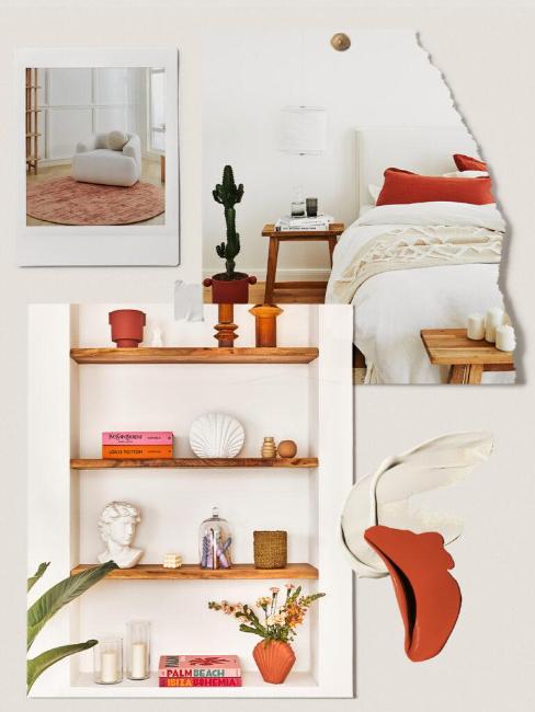 palette, moodboard, couleur terracotta et blanc