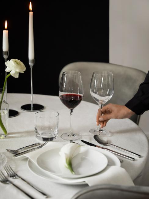 placement des verres pour dresser la table