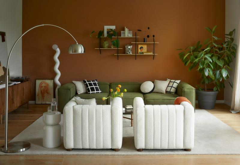 salon terracotta et vert