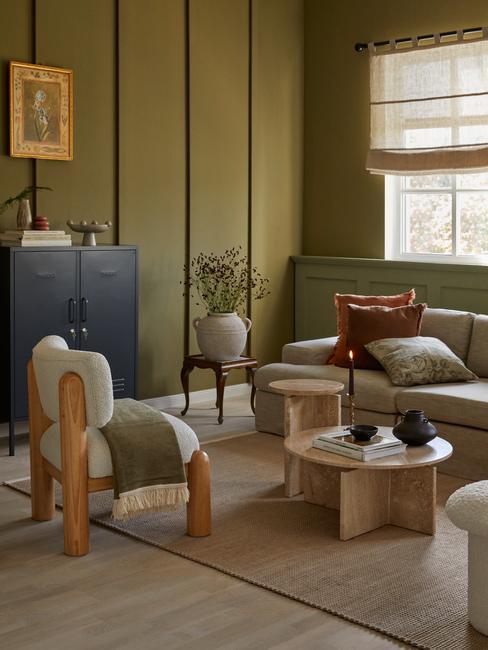 Déco de salon bohème et champêtre moderne