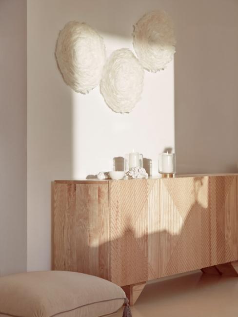 décoration murale en paille tressée