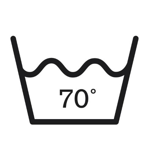 symbole de lavage à 70 degrés avec processus normal