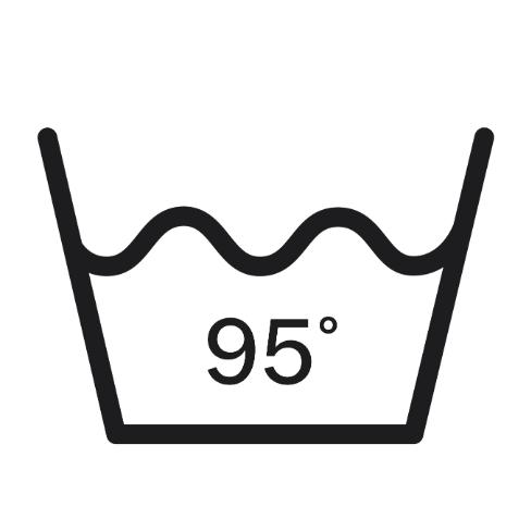 symbole de lavage à 95 degrés avec processus normal