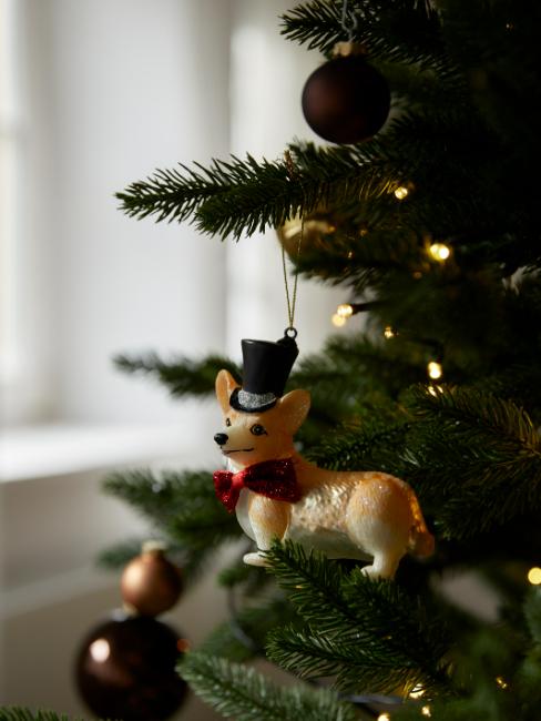 déco de sapin de Noël en forme de chien corgi