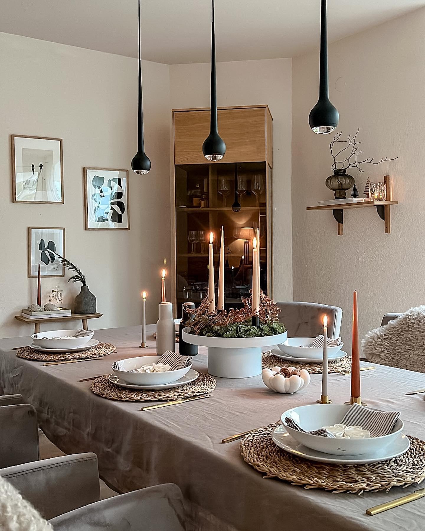 belle table de Noël scandinave naturelle