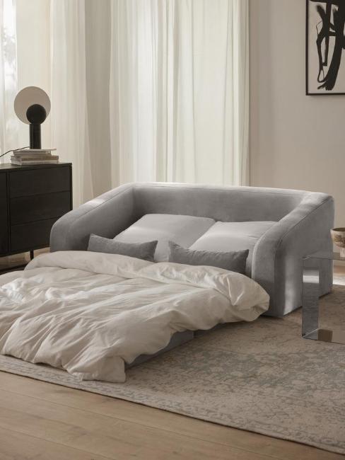 meilleur canapé convertible gris clair couchage déplié