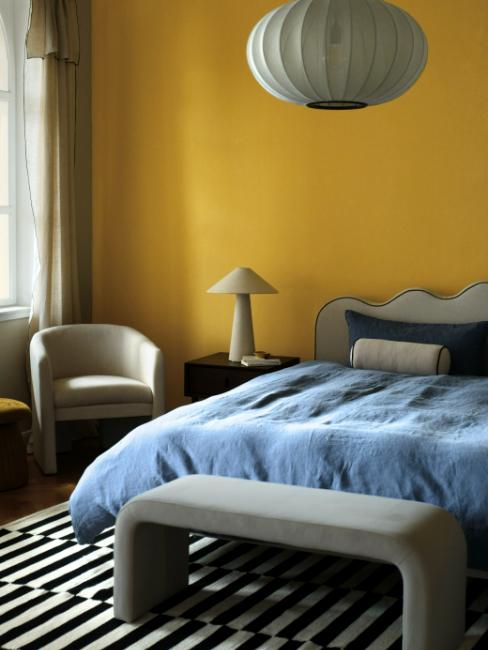 chambre ado en jaune et bleu