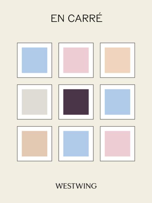 schéma mur de cadre en carré pour chambre ado