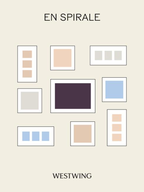 schéma mur de cadre en spirale pour chambre ado