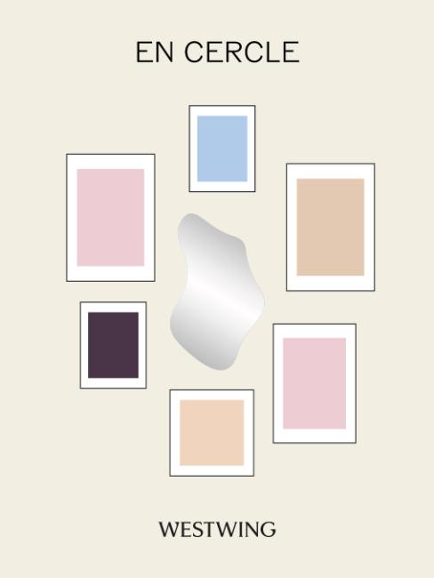 schéma mur de cadre en cercle pour chambre ado