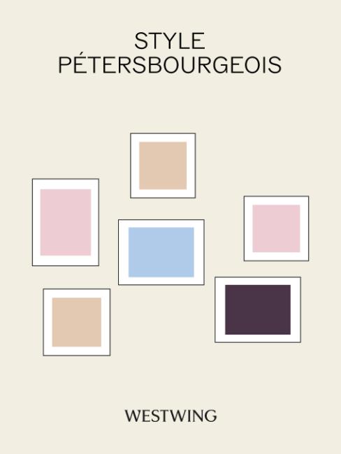 schéma mur de cadre style pétersbourgeois pour chambre ado