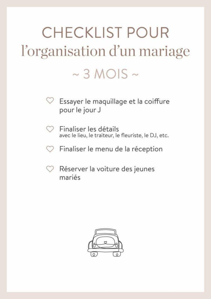 check-list, 3 mois avant
