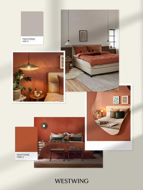 moodboard avec combinaison terracotta et gris