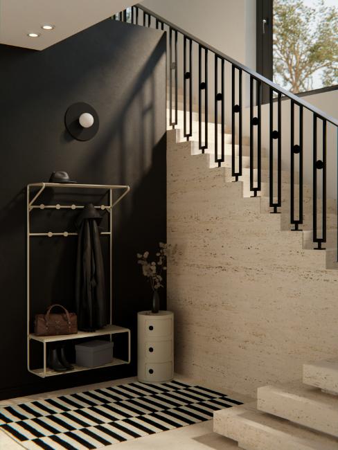 déco entrée moderne en noir et blanc