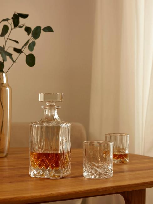 carafe et verres à whisky